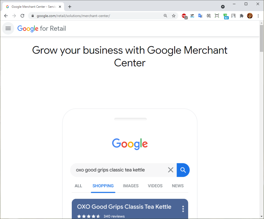 Импорт в маркетплейс Google Merchant
